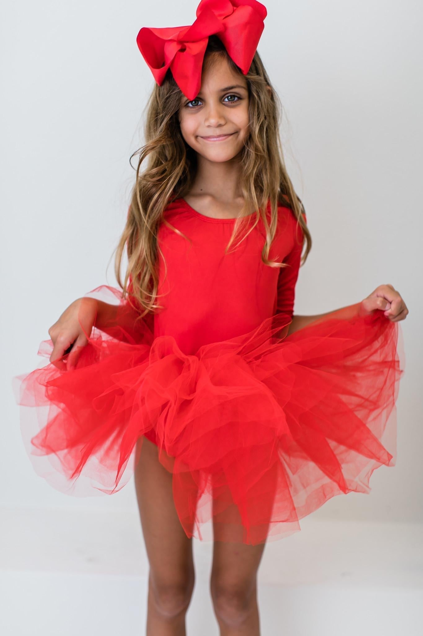 Red Tutu Leotard For Little Dancers With Full Fluffy Layers Mila & Rose ® Everetts Place: Online Boutique