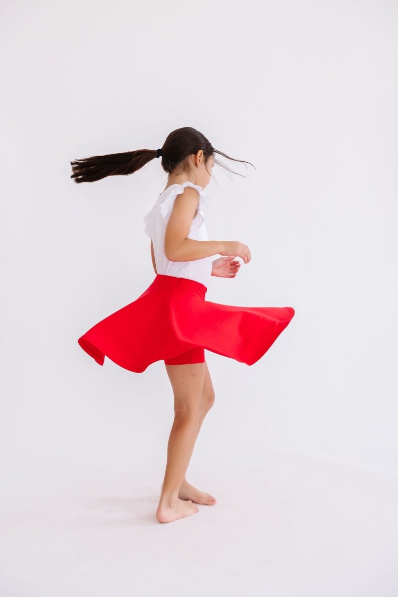 Mila & Rose ® Red Twirl Skort With Attached Shorts For Girls Everyday Wear - Everetts Place Boutique - 