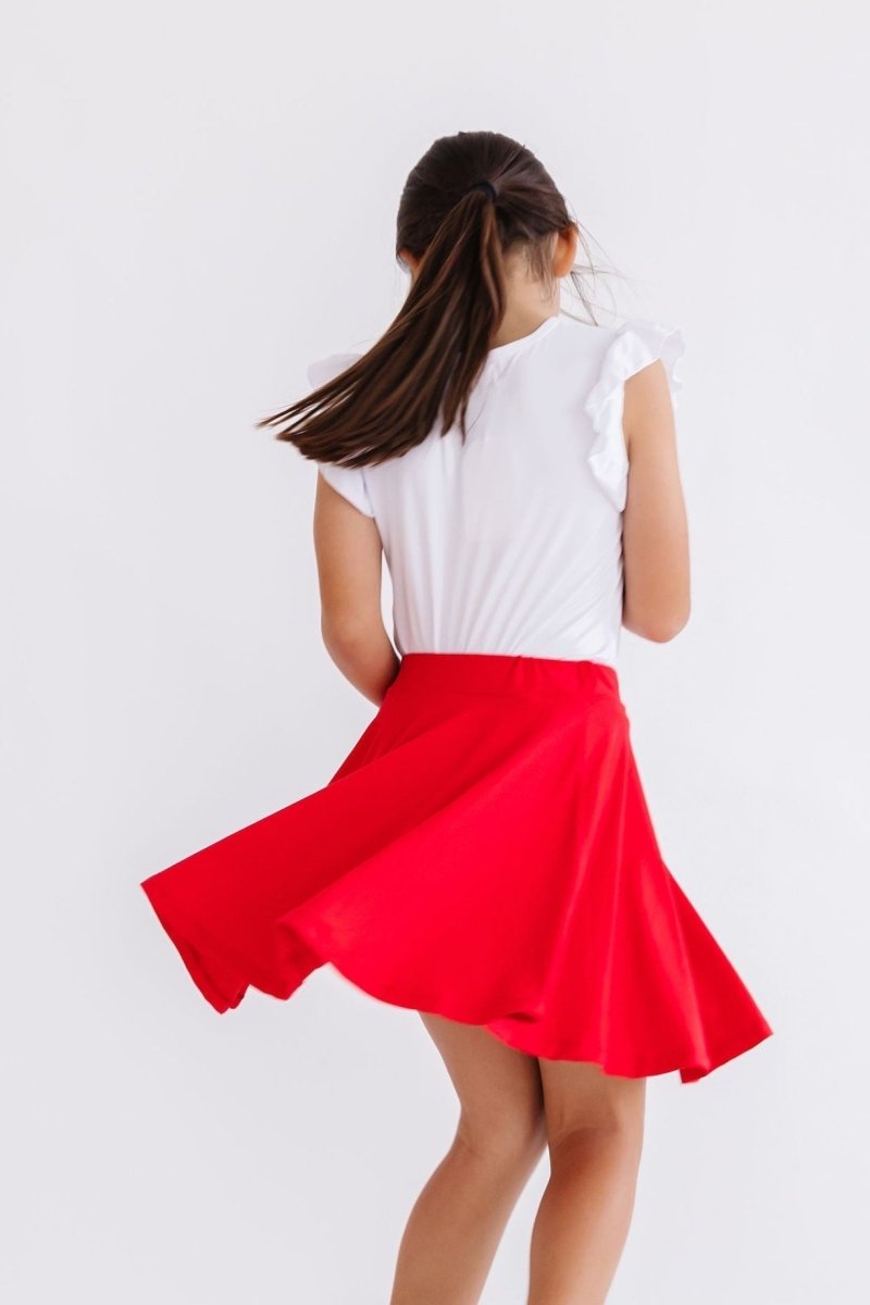 Mila & Rose ® Red Twirl Skort With Attached Shorts For Girls Everyday Wear - Everetts Place Boutique - 