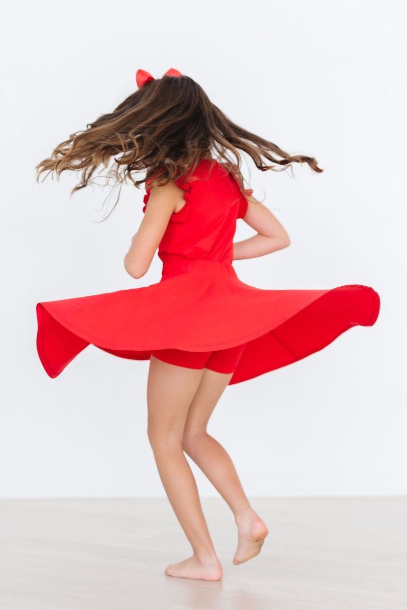 Mila & Rose ® Red Twirl Skort With Attached Shorts For Girls Everyday Wear - Everetts Place Boutique - 