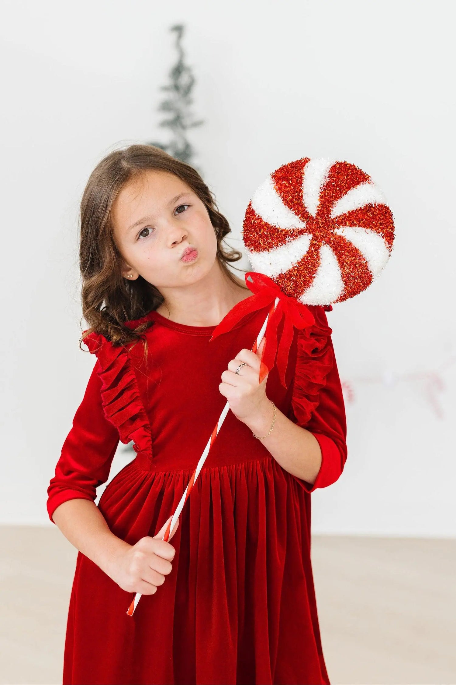 Mila & Rose ® Red Velvet Ruffle Twirl Dress by Mila and Rose for Girls - Apparel & Accessories > Clothing > Dresses Velvet Ruffle Twirl Dress
