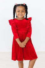 Mila & Rose ® Red Velvet Ruffle Twirl Dress by Mila and Rose for Girls - Apparel & Accessories > Clothing > Dresses Velvet Ruffle Twirl Dress