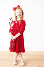 Mila & Rose ® Red Velvet Sequin Dress for Girls Mila and Rose Boutique - Everetts Place Boutique - 