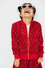 Mila & Rose ® Red Velvet Sequin Jacket for Girls Mila Rose Kids Collection - Everetts Place Boutique - 