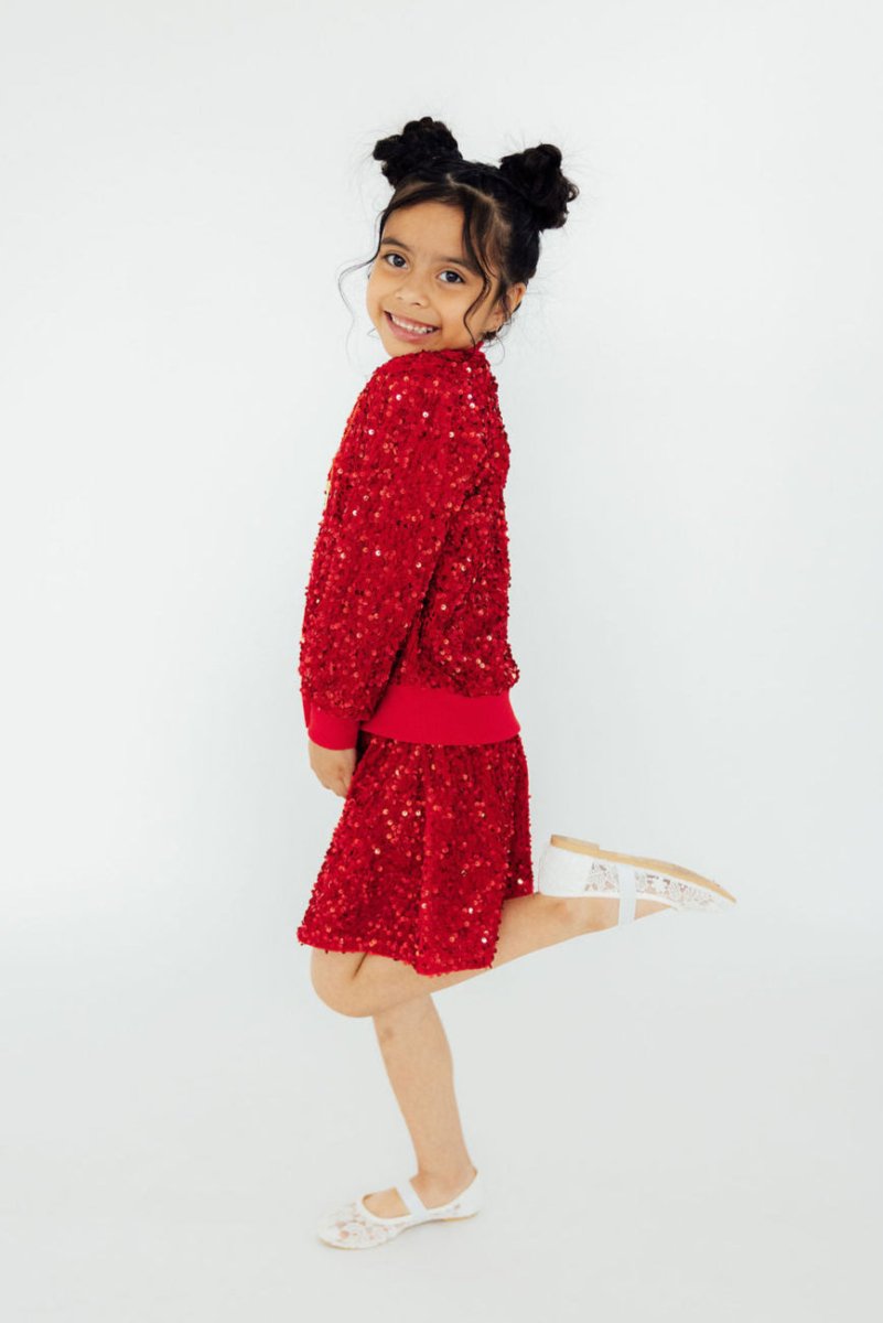Mila & Rose ® Red Velvet Sequin Jacket for Girls Mila Rose Kids Collection - Everetts Place Boutique - 