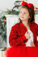 Mila & Rose ® Red Velvet Sequin Jacket for Girls Mila Rose Kids Collection - Everetts Place Boutique - 