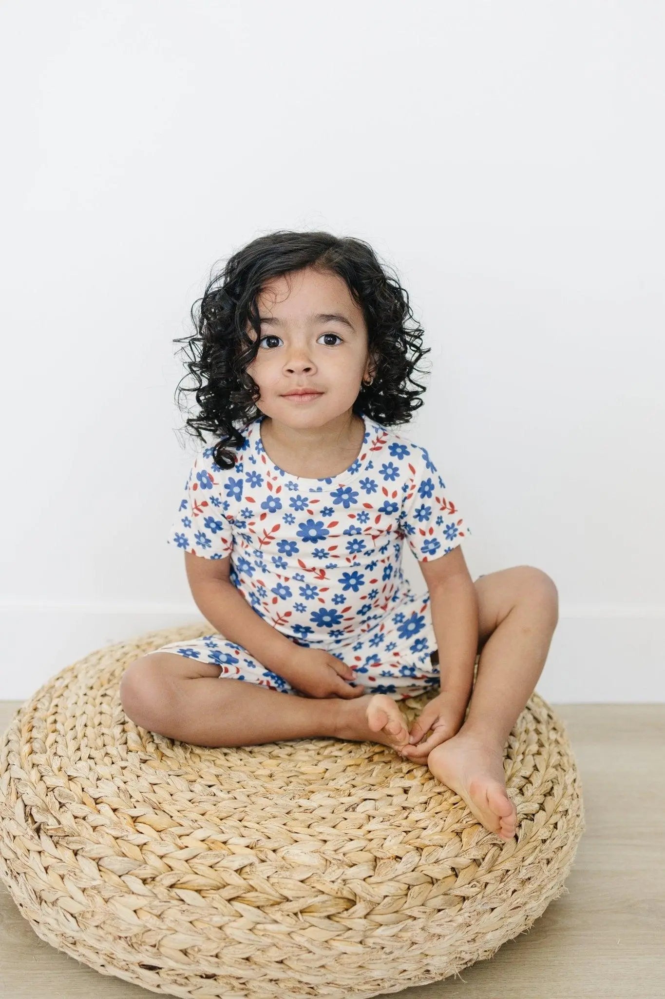 Red White And Blooms 2 Piece Bamboo Pajama Set For Sleep Little Joy Co. Everetts Place: Online Boutique