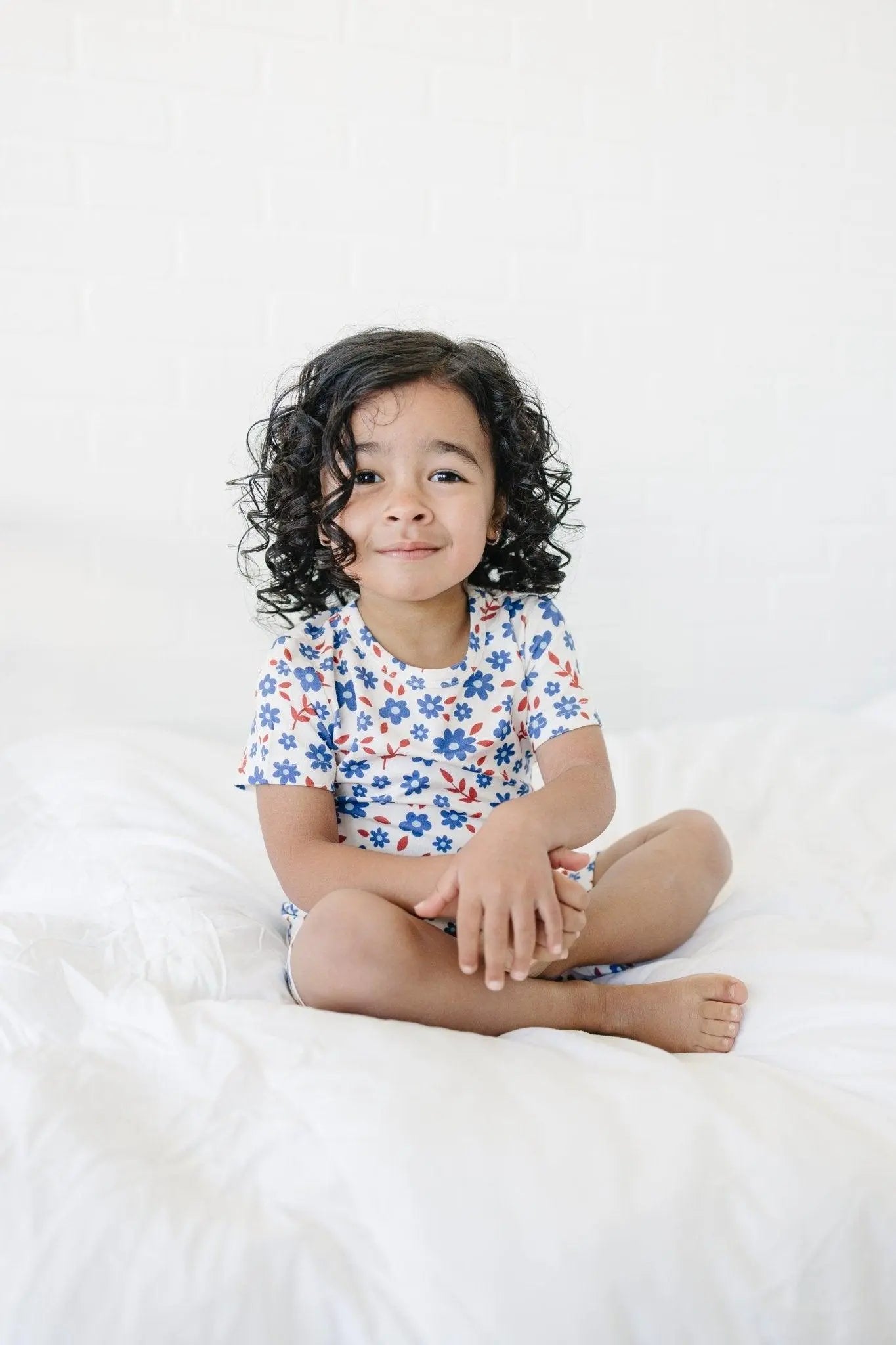 Red White And Blooms 2 Piece Bamboo Pajama Set For Sleep Little Joy Co. Everetts Place: Online Boutique