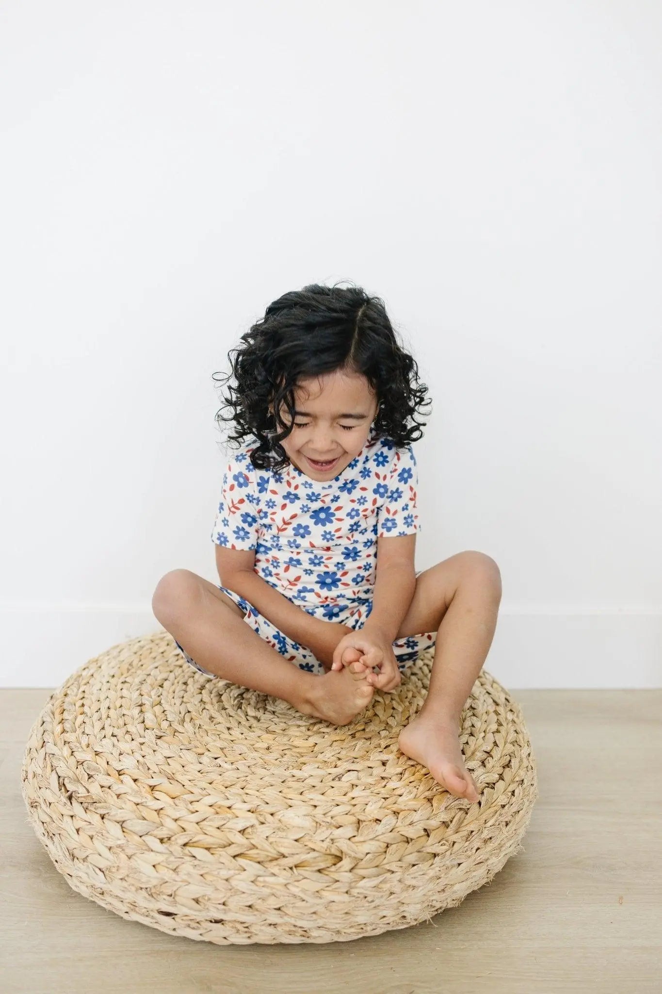 Red White And Blooms 2 Piece Bamboo Pajama Set For Sleep Little Joy Co. Everetts Place: Online Boutique