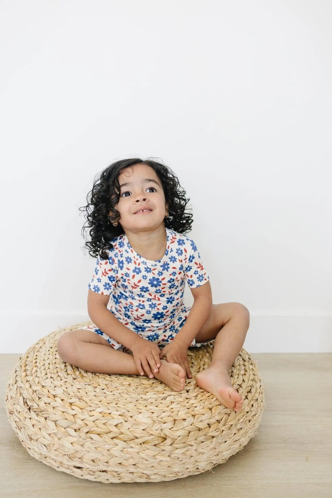 Red White And Blooms 2 Piece Bamboo Pajama Set For Sleep Little Joy Co. Everetts Place: Online Boutique
