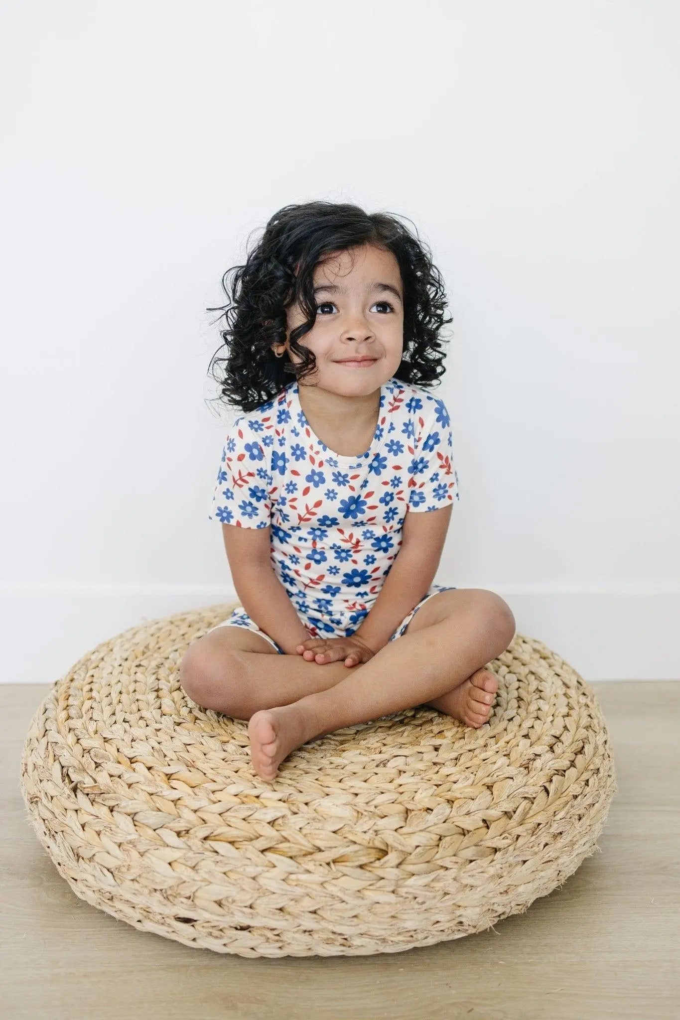 Red White And Blooms 2 Piece Bamboo Pajama Set For Sleep Little Joy Co. Everetts Place: Online Boutique