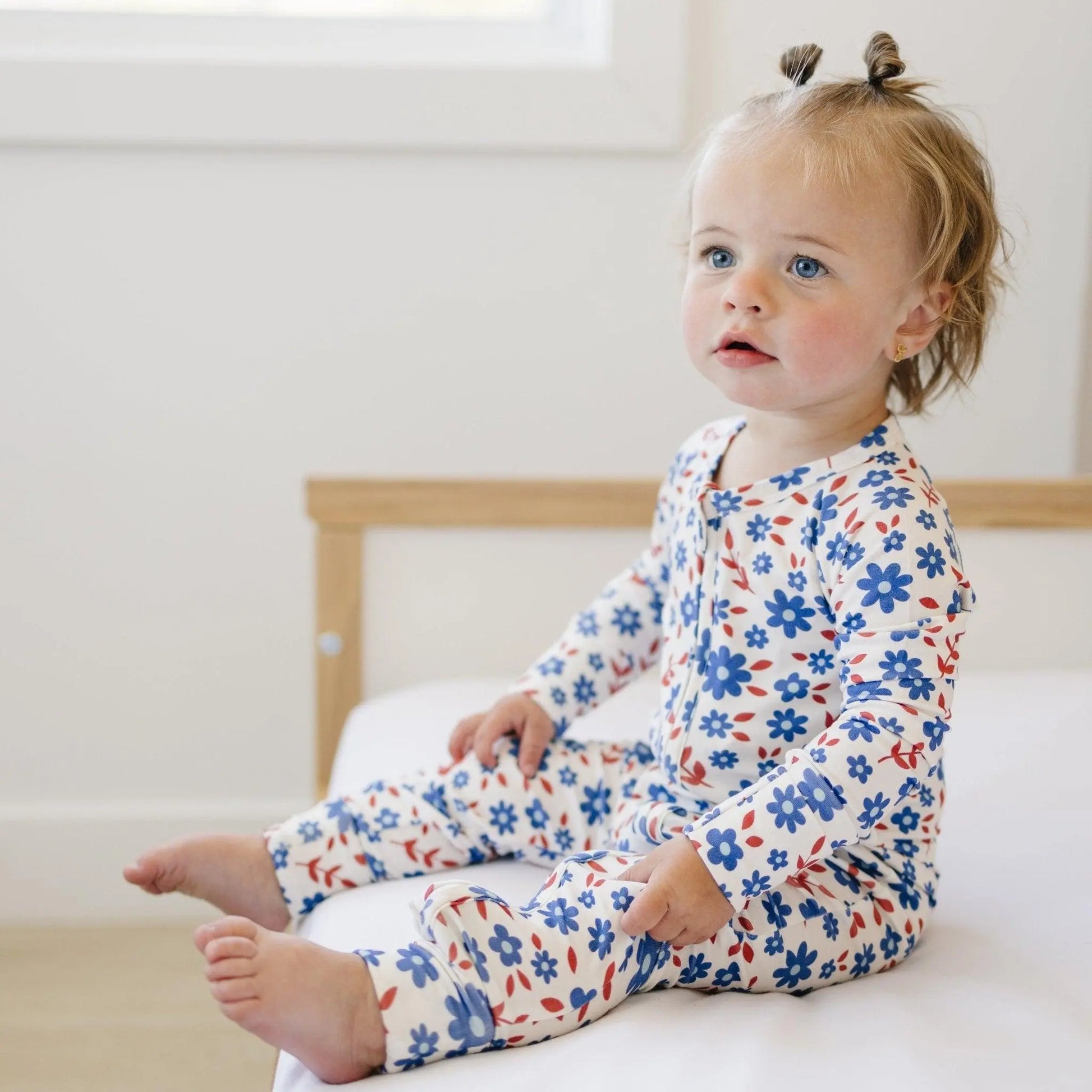 Red White And Blooms Bamboo Zippy Romper For Babies Little Joy Co. Everetts Place: Online Boutique
