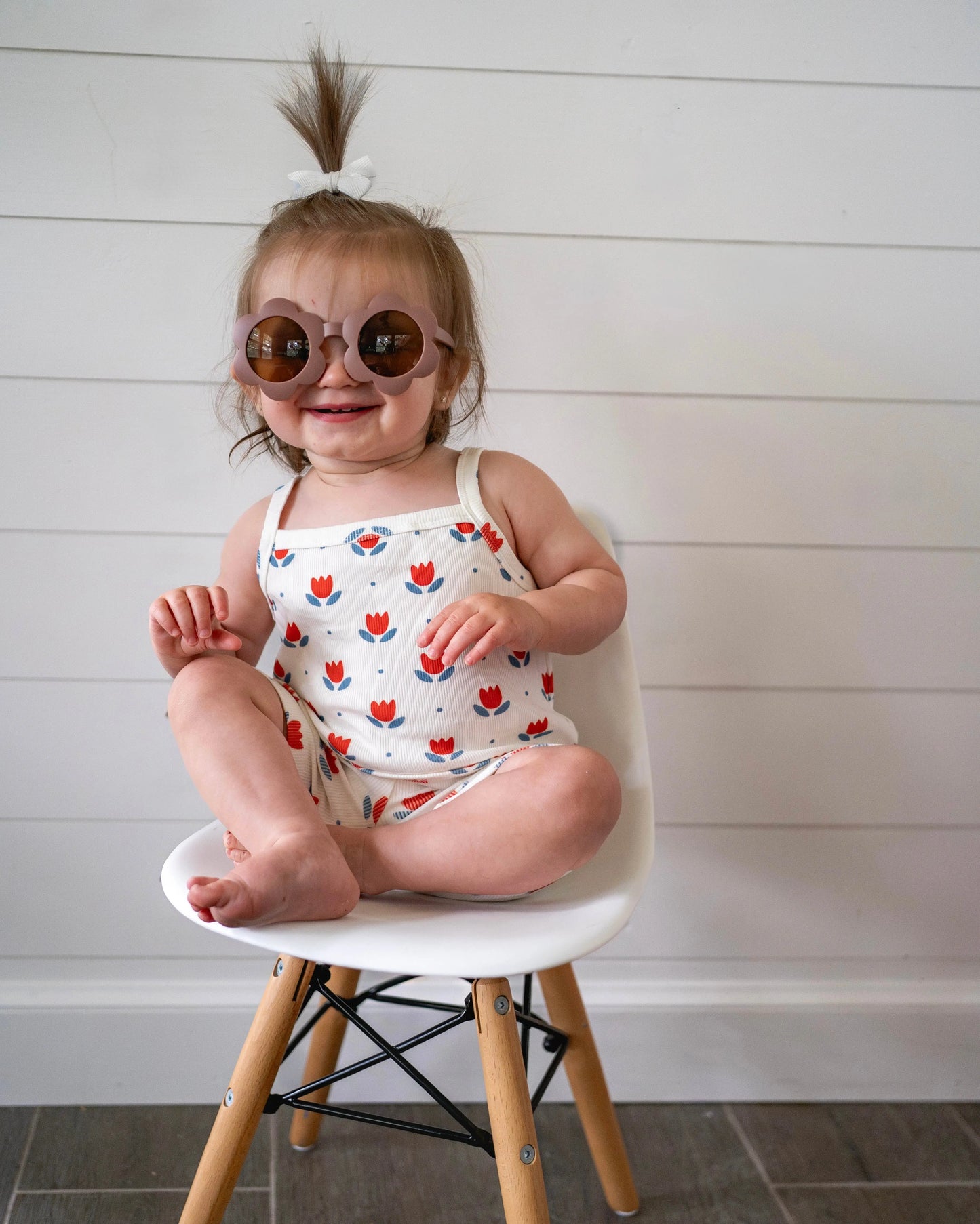 Red White And Blue Tulip Ribbed Bamboo Two Piece Tank Set Little Joy Co. Everetts Place: Online Boutique