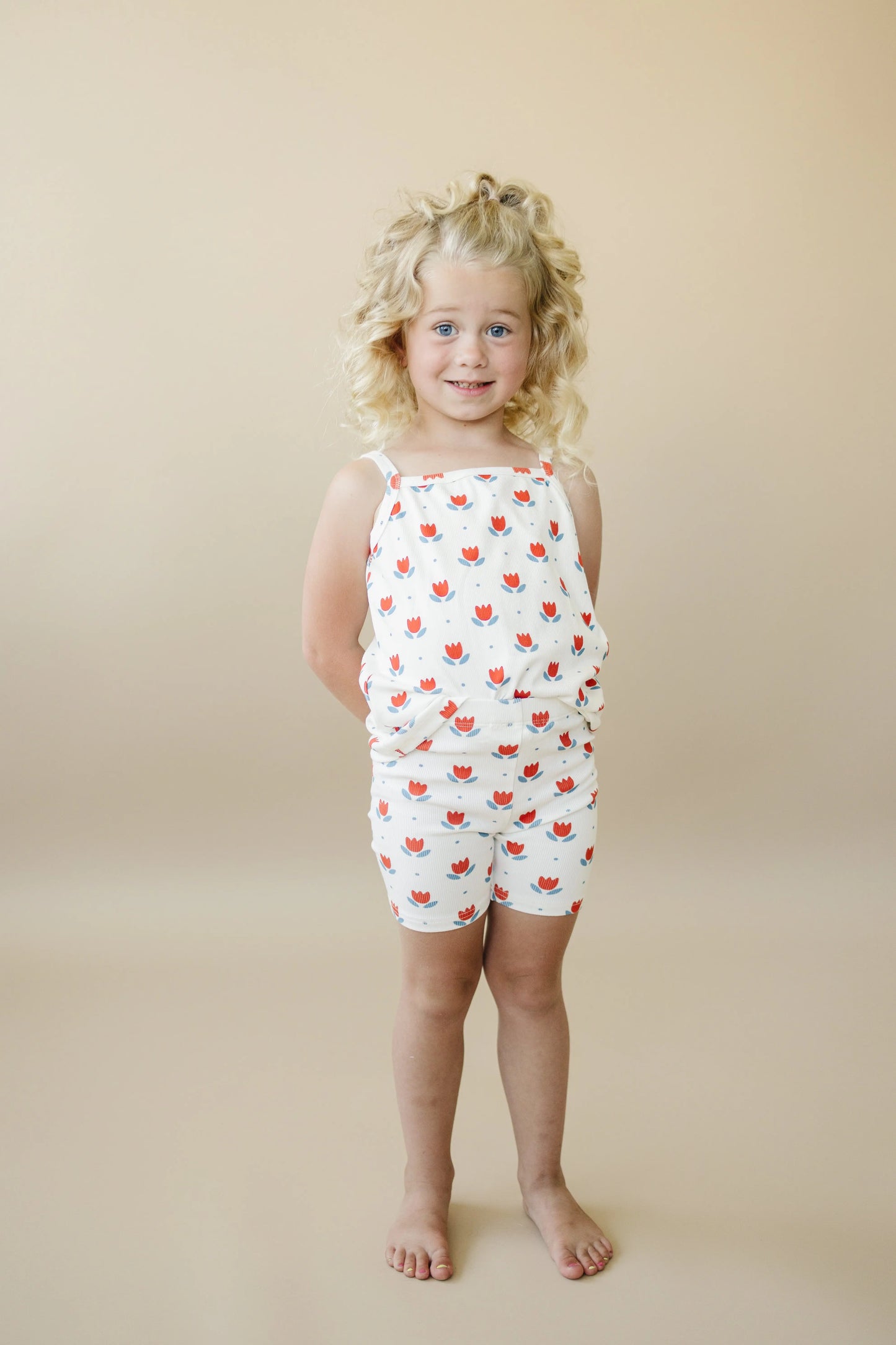 Red White And Blue Tulip Ribbed Bamboo Two Piece Tank Set Little Joy Co. Everetts Place: Online Boutique
