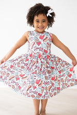 Mila & Rose ® Red White BBQ Tank Twirl Dress For Girls Mila Rose Kids - Everetts Place Boutique - 