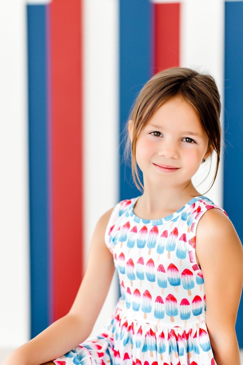 Mila & Rose ® Red White and Cute Tank Twirl Dress for Girls Mila and Rose - Everetts Place Boutique - 