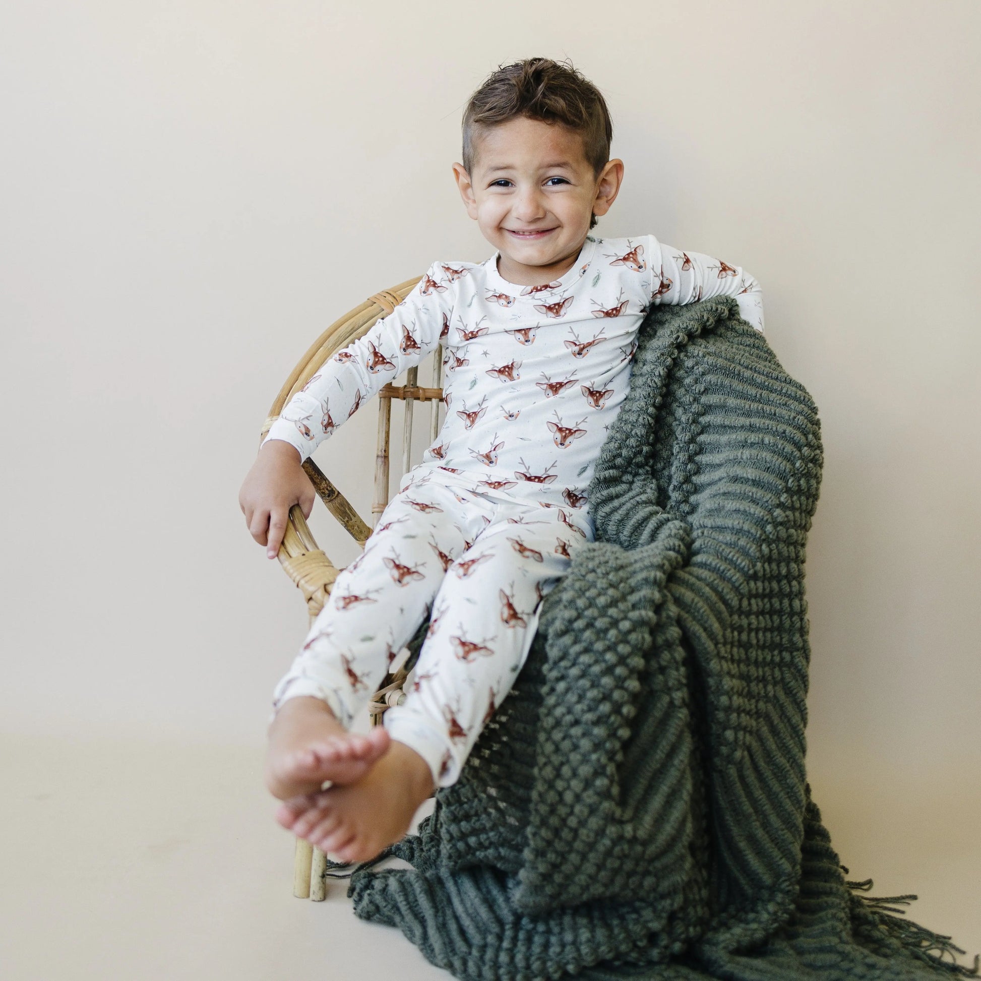 Reindeer Games 2pc Bamboo Pajamas for Kids Comfort Little Joy Co. Everetts Place: Online Boutique