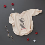 Little Joy Co. Reindeer Names Sweatshirt Romper - Everetts Place Boutique - 