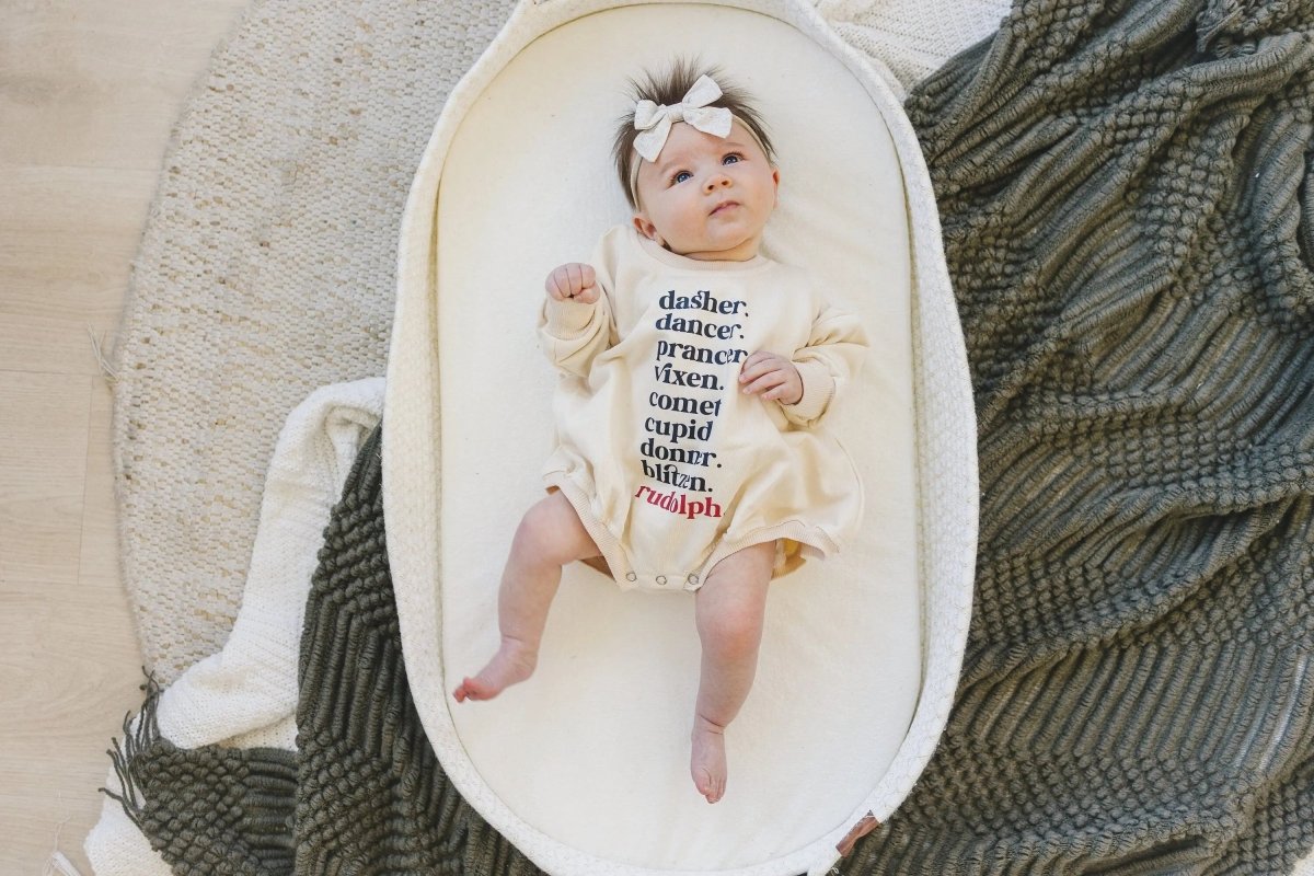 Little Joy Co. Reindeer Names Sweatshirt Romper - Everetts Place Boutique - 