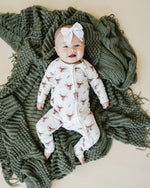 Little Joy Co. Reindeer Themed Bamboo Zippy Pajamas for Babies Cozy - Apparel & Accessories > Clothing > Baby & Toddler Clothing > Baby One-Pieces