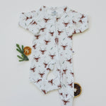Little Joy Co. Reindeer Themed Bamboo Zippy Pajamas for Babies Cozy - Apparel & Accessories > Clothing > Baby & Toddler Clothing > Baby One-Pieces