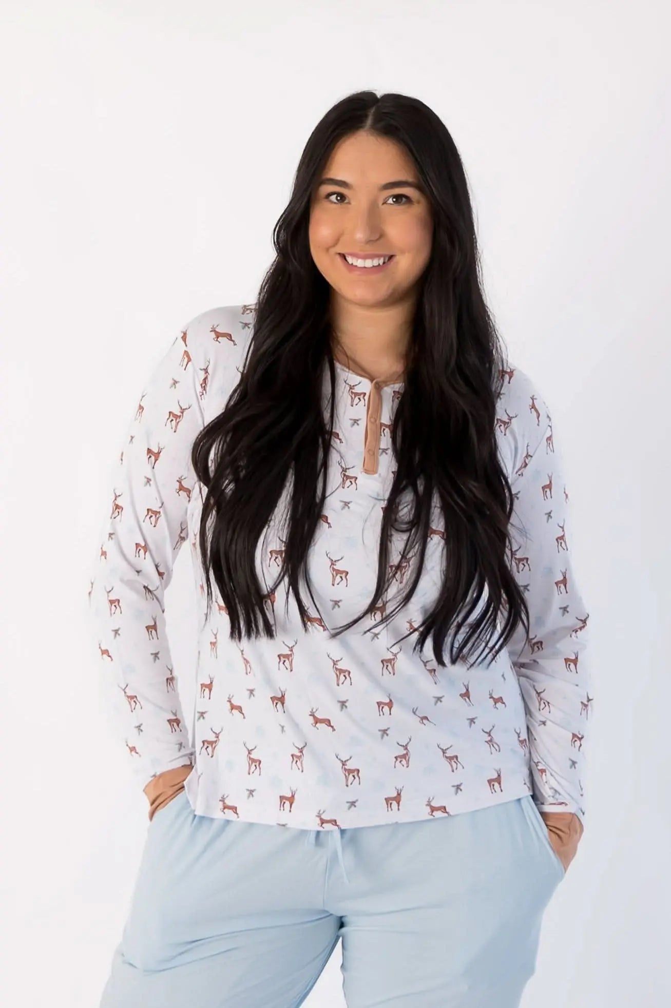Bubble Baby Reindeer | Adult Henley - 