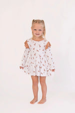 Reindeer | Long Sleeve Flutter Bodysuit Dress - Pink, Baby & Toddler Clothing, Child, Toddler, Bird | Everetts Place
