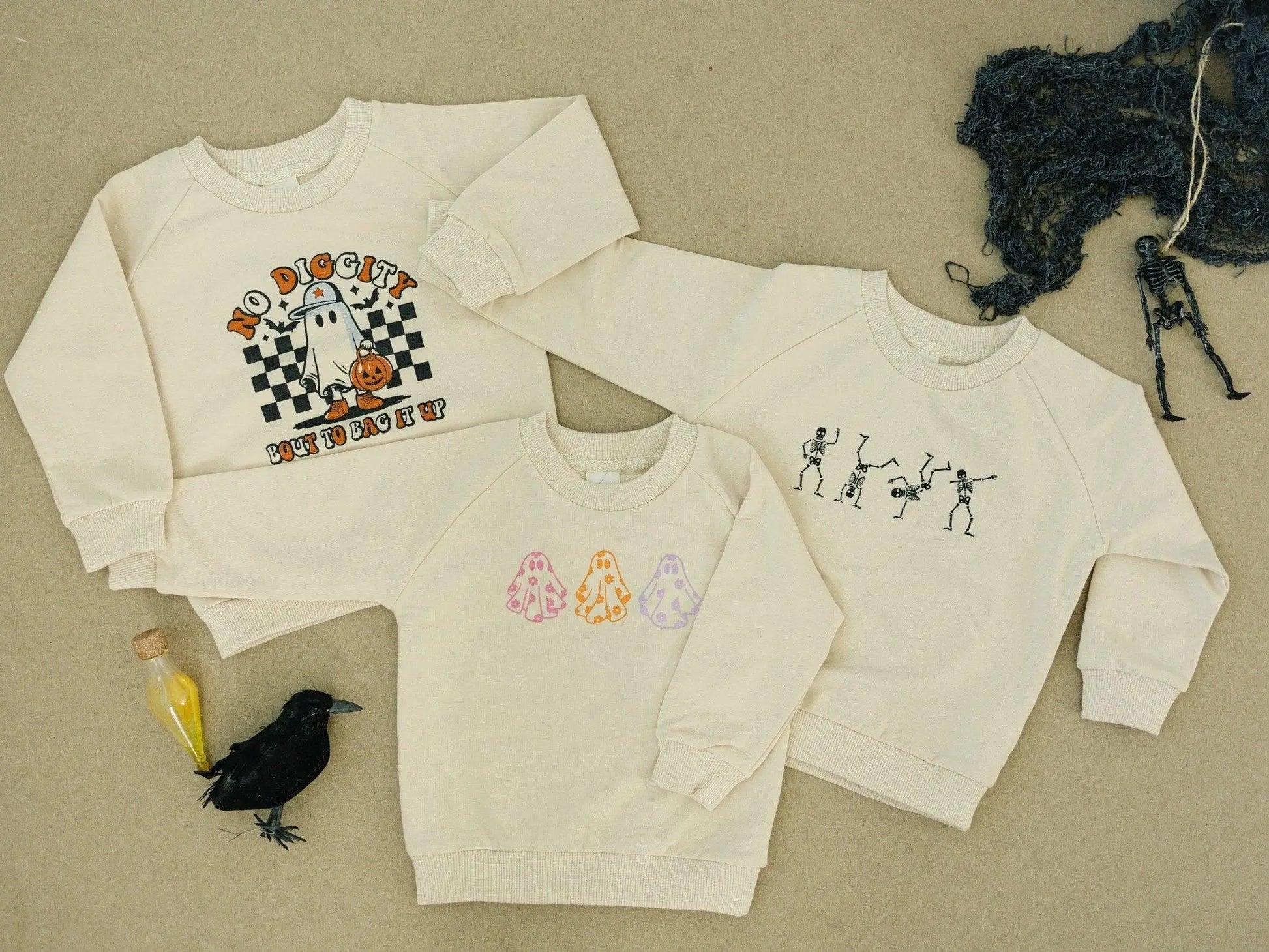Retro Daisy Ghosts Organic Cotton Crewneck Little Joy Co. Everetts Place: Online Boutique