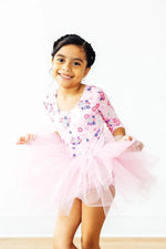 Mila & Rose ® Retro Daydream Three Quarter Sleeve Tutu Leotard For Girls - Apparel & Accessories > Clothing > Activewear > Dance Dresses, Skirts & Costumes Tutu Leotard 3/4