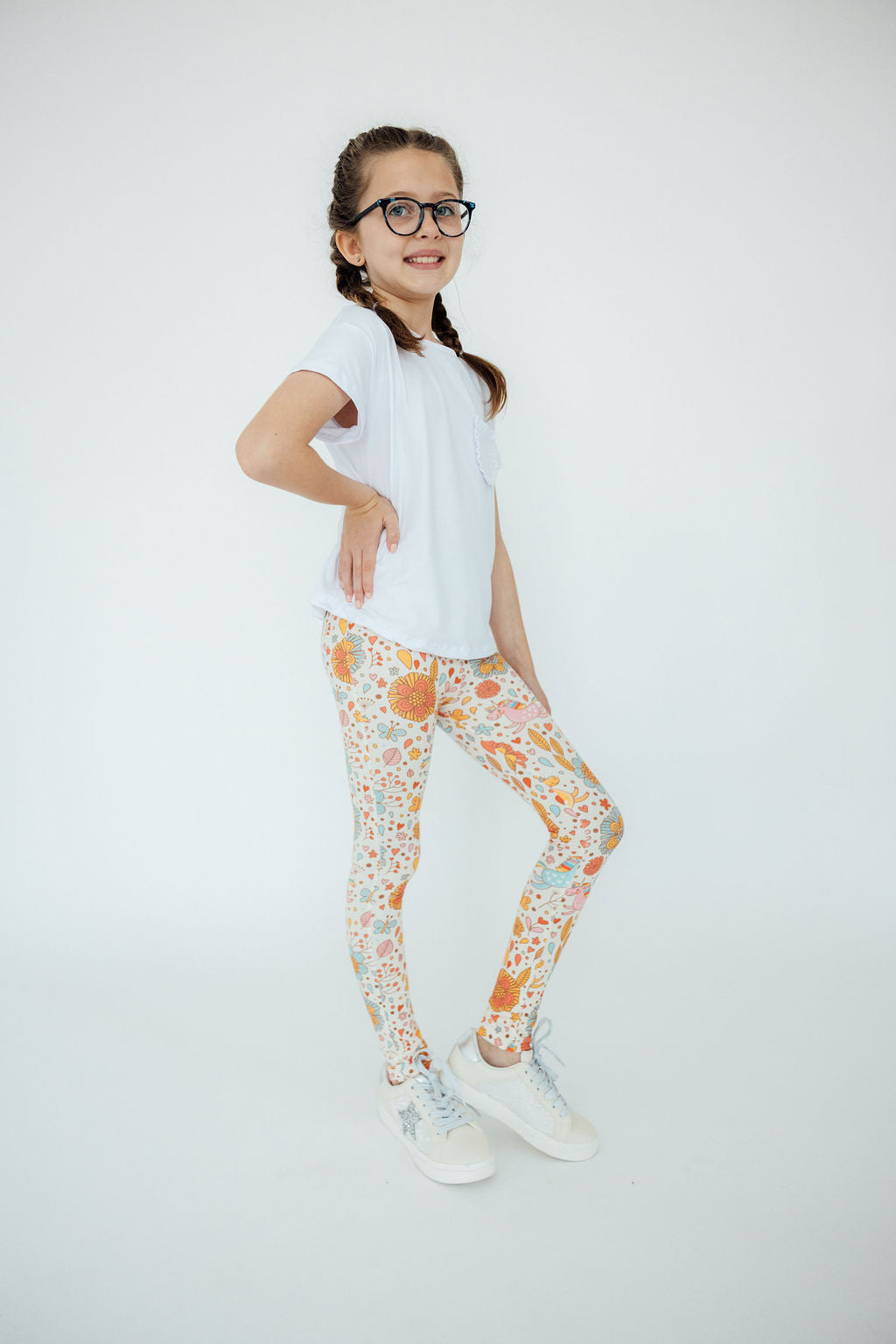 Mila & Rose Retro Unicorns print baby leggings.