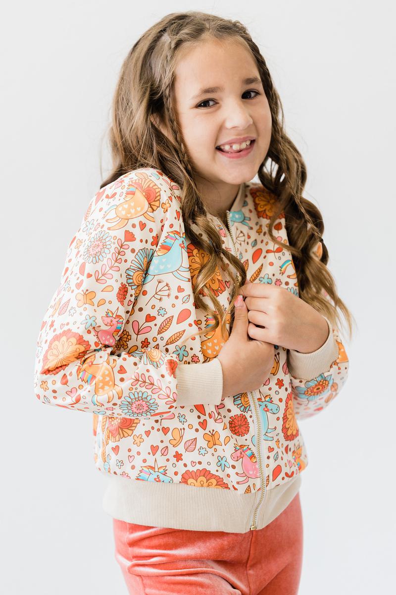 Retro Unicorns Satin Jacket For Women Mila And Rose Mila & Rose ® Everetts Place: Online Boutique