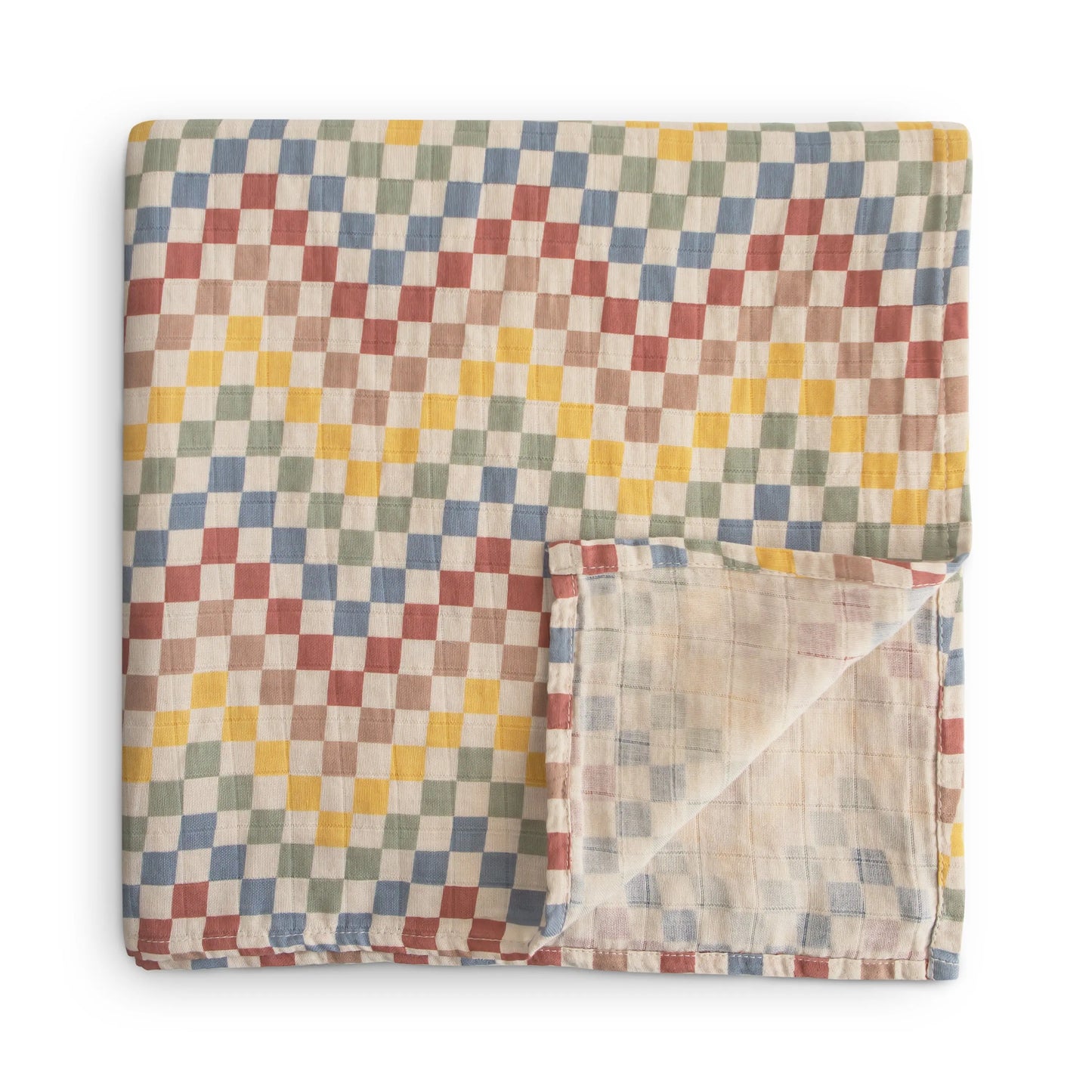 Organic Cotton Muslin Swaddle Blanket for Baby Cuddling and Nursing Mushie