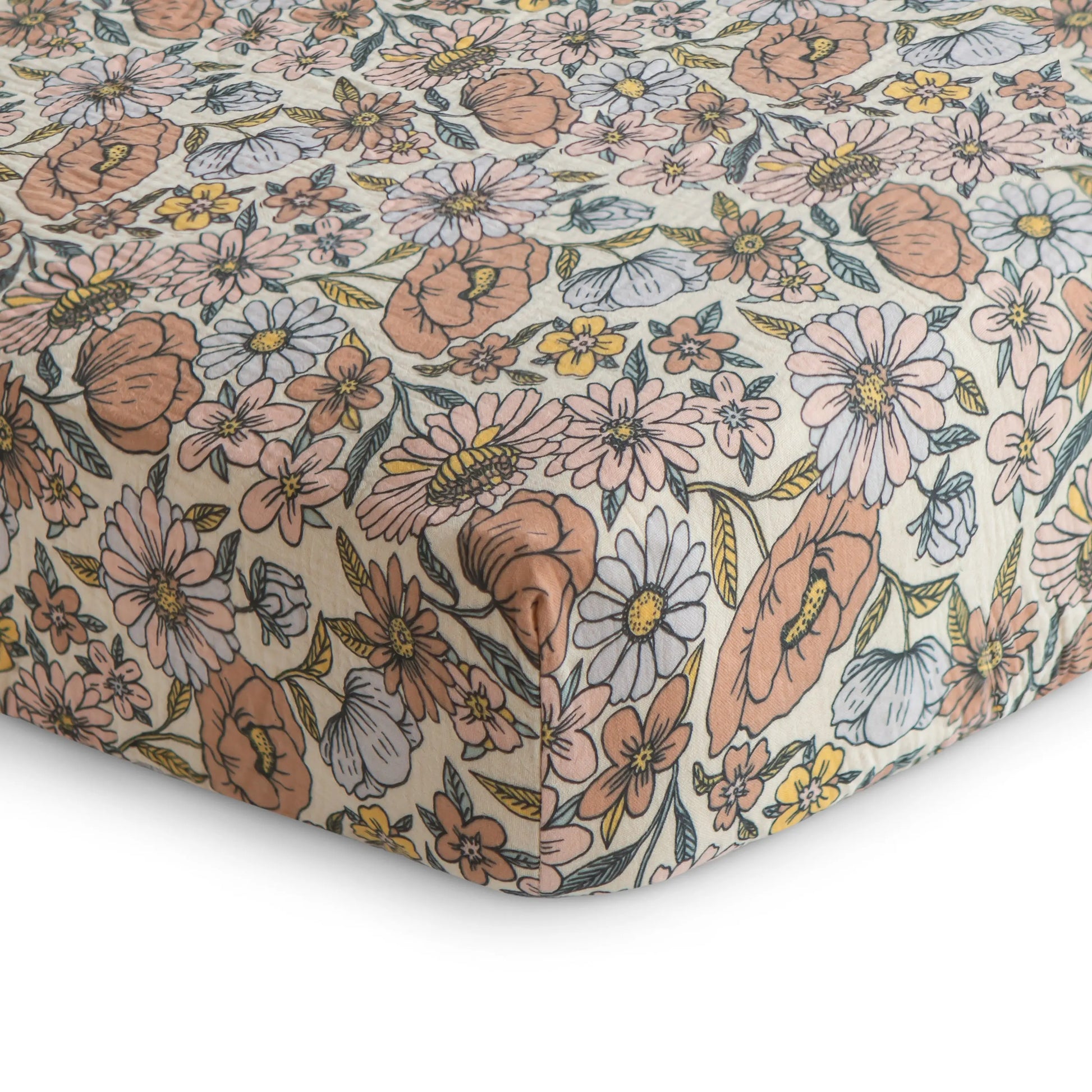 Extra Soft Muslin Crib Sheet for Baby 100% Cotton Breathable and Cozy Mushie