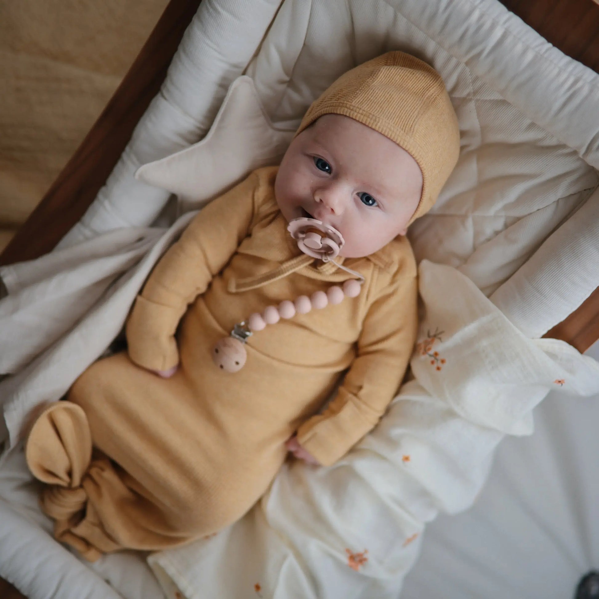 Ribbed Baby Bonnet Made with Organic Cotton for Warmth and Comfort Mushie Everetts Place: Online Boutique