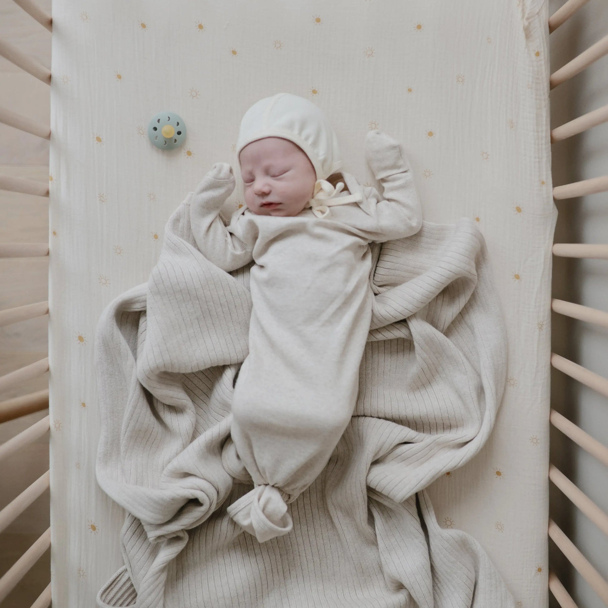 Ribbed Baby Bonnet Made with Organic Cotton for Warmth and Comfort Mushie Everetts Place: Online Boutique