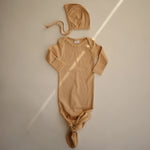 Mushie Ribbed Baby Bonnet Made with Organic Cotton for Warmth and Comfort - Apparel & Accessories > Clothing > Baby & Toddler Clothing > Baby One-Pieces Baby Clothes