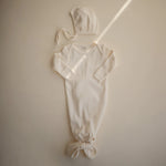 Mushie Ribbed Baby Bonnet Made with Organic Cotton for Warmth and Comfort - Apparel & Accessories > Clothing > Baby & Toddler Clothing > Baby One-Pieces Baby Clothes