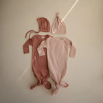 Mushie Ribbed Baby Bonnet Made with Organic Cotton for Warmth and Comfort - Apparel & Accessories > Clothing > Baby & Toddler Clothing > Baby One-Pieces Baby Clothes