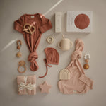 Mushie Ribbed Baby Bonnet Made with Organic Cotton for Warmth and Comfort - Apparel & Accessories > Clothing > Baby & Toddler Clothing > Baby One-Pieces Baby Clothes