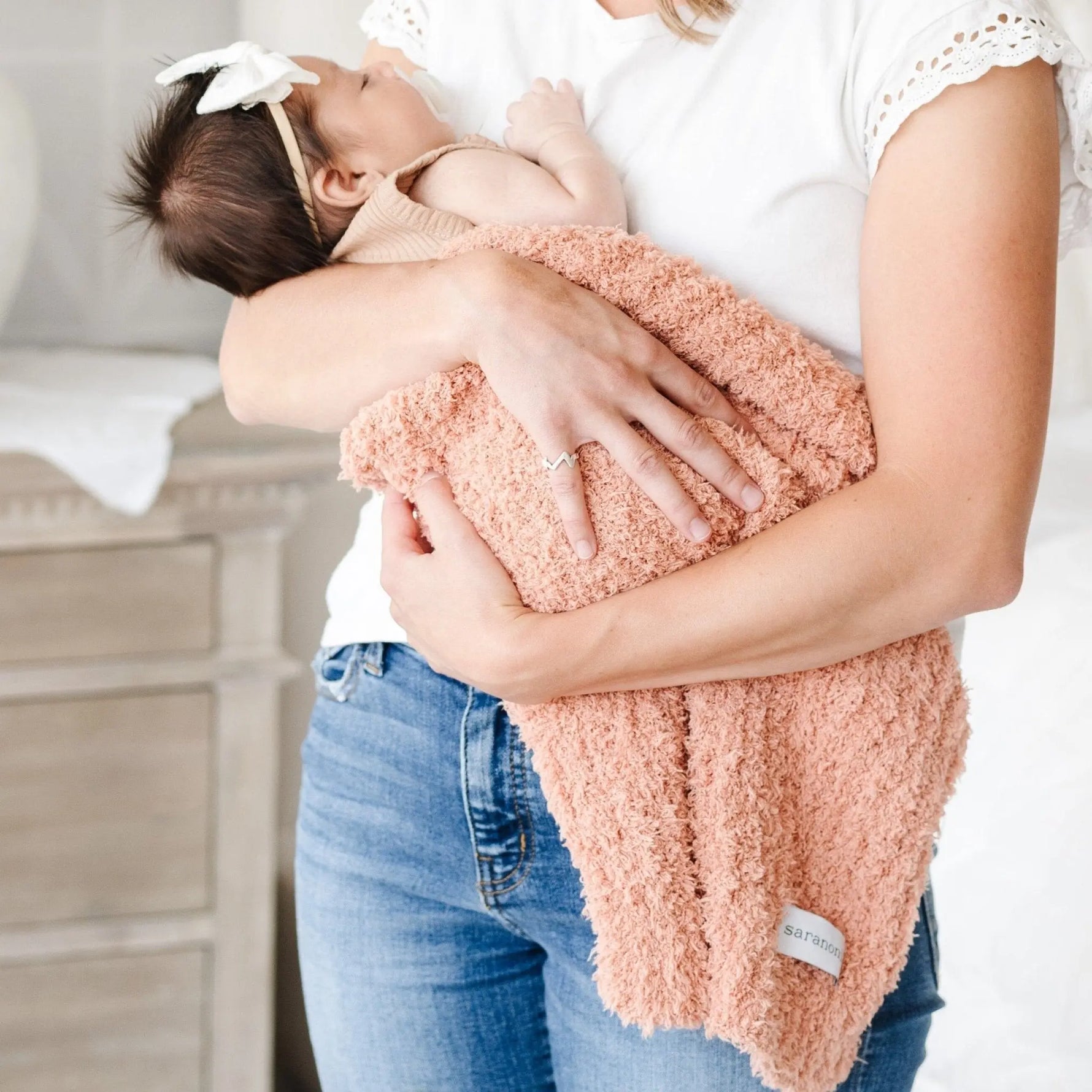 Ribbed Bamboni Mini Blankets Soft Baby Blanket by Saranoni Saranoni Everetts Place Boutique