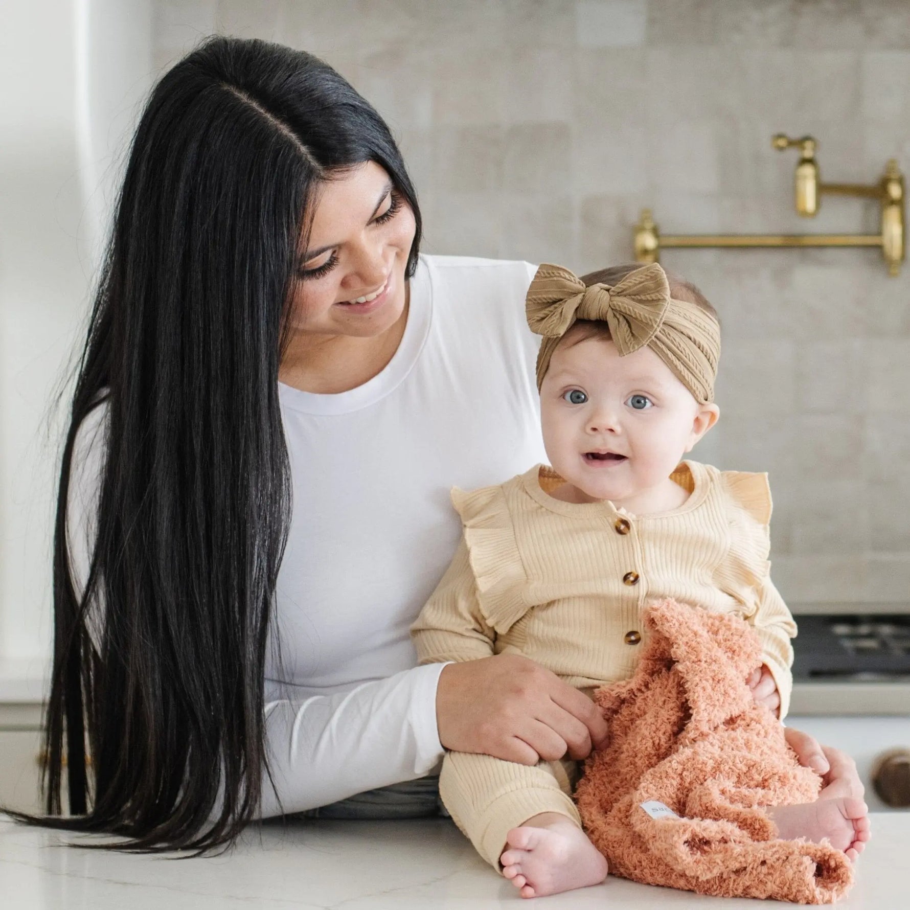 Ribbed Bamboni Mini Blankets Soft Baby Blanket by Saranoni Saranoni Everetts Place Boutique