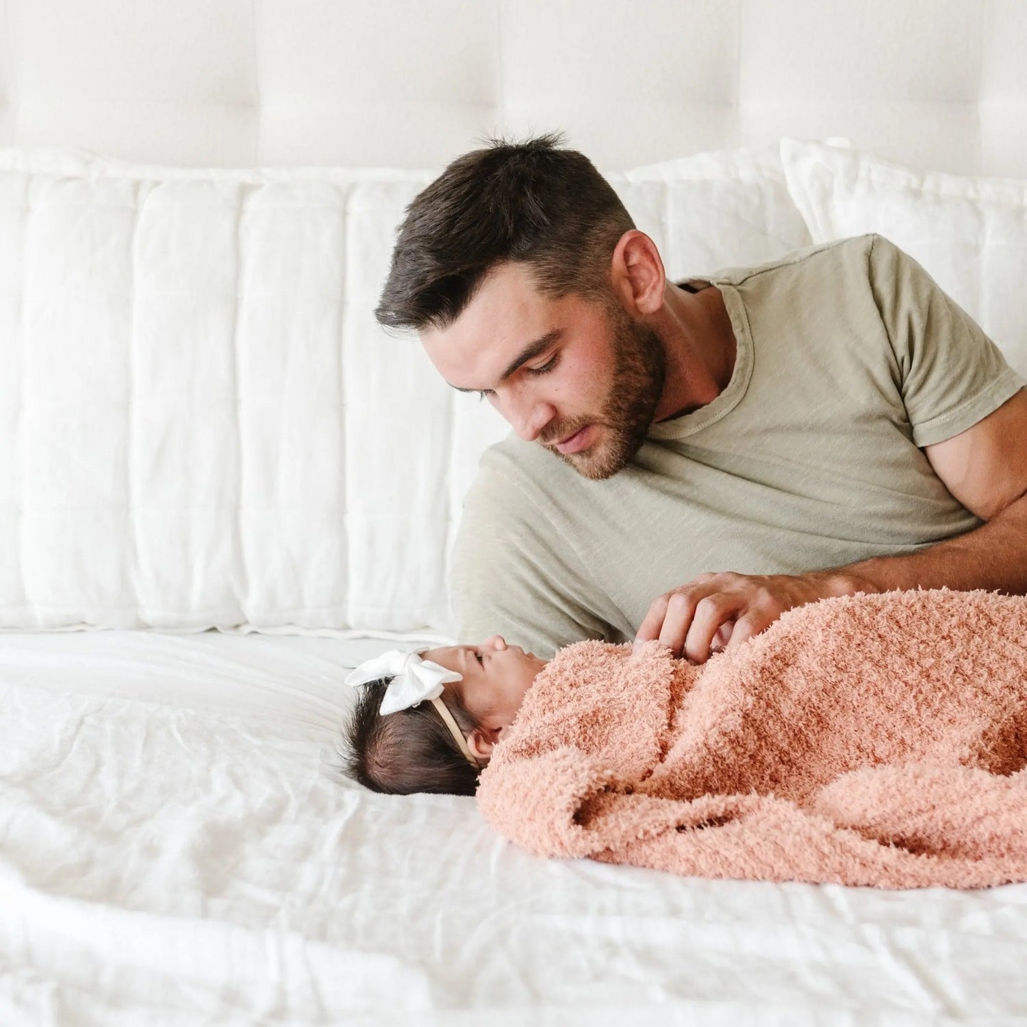 Ribbed Bamboni Receiving Blanket Soft Cozy Baby Blanket Saranoni Everetts Place Boutique