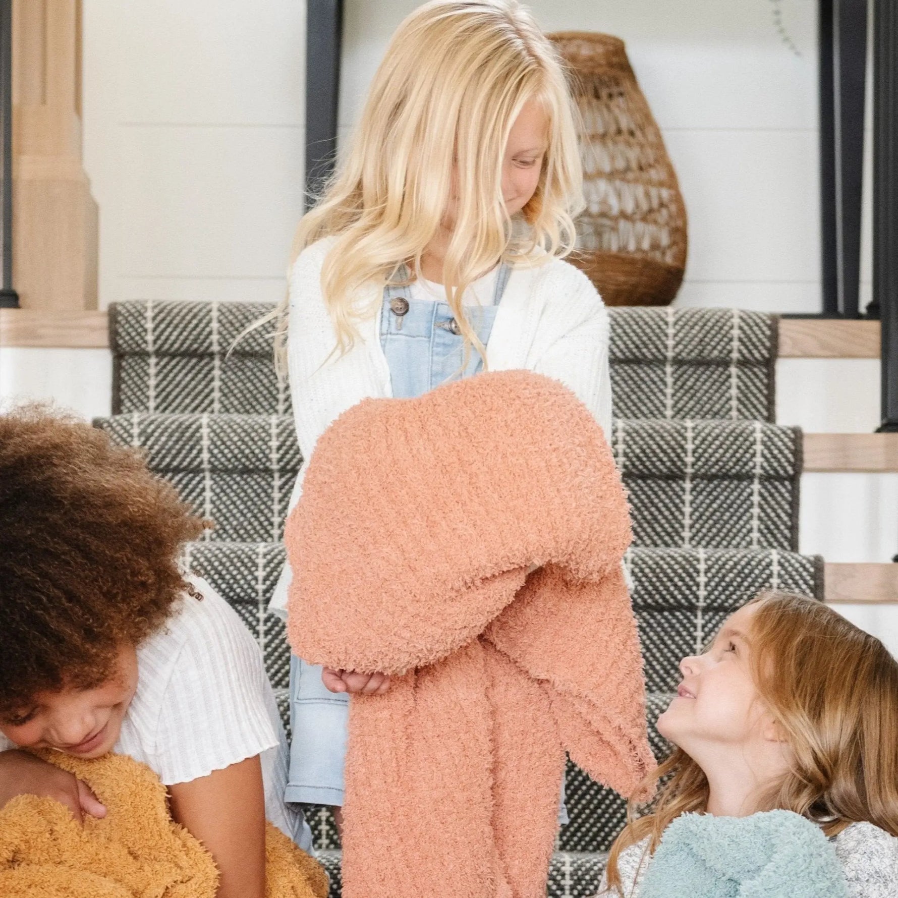 Ribbed Bamboni Receiving Blanket Soft Cozy Baby Blanket Saranoni Everetts Place Boutique
