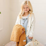 Ribbed Bamboni Receiving Blanket Soft Cozy Baby Blanket Saranoni Everetts Place Boutique