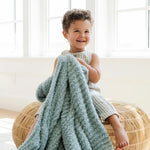 Ribbed Bamboni Receiving Blanket Soft Cozy Baby Blanket Saranoni Everetts Place Boutique 55.00