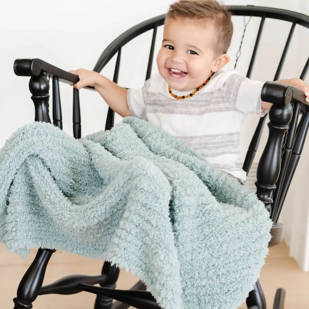 Ribbed Bamboni Receiving Blanket Soft Cozy Baby Blanket Saranoni Everetts Place Boutique