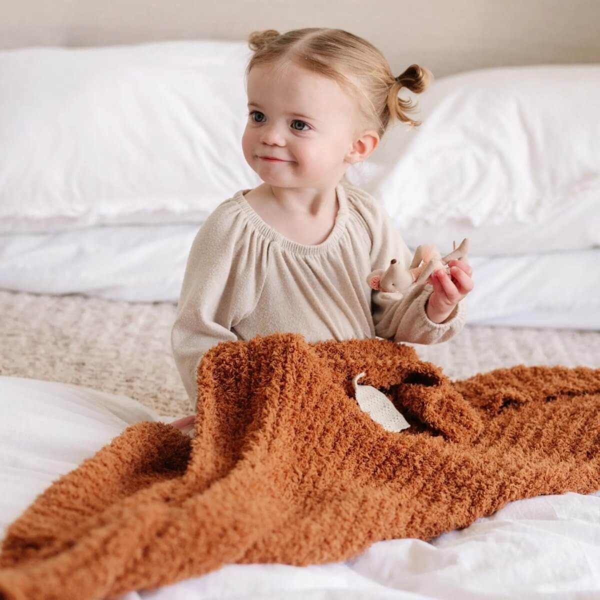 Saranoni Ribbed Bamboni Receiving Blanket Soft Cozy Baby Blanket - Everetts Place Boutique - 