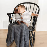 Ribbed Bamboni Receiving Blanket Soft Cozy Baby Blanket Saranoni Everetts Place Boutique 55.00