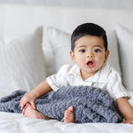 Ribbed Bamboni Receiving Blanket Soft Cozy Baby Blanket Saranoni Everetts Place Boutique