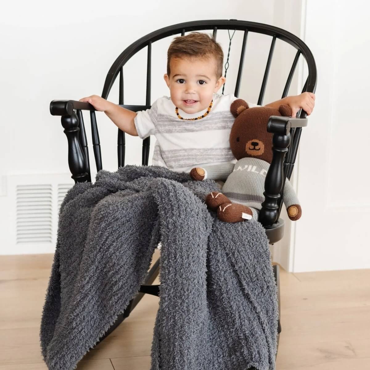 Saranoni Ribbed Bamboni Receiving Blanket Soft Cozy Baby Blanket - Everetts Place Boutique - 